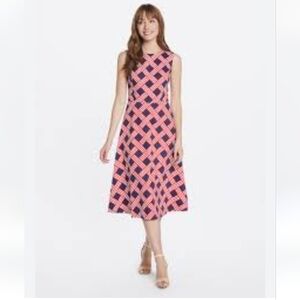 Draper James Lattice Midi Dress Red White & Blue 6